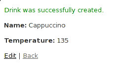 Drink was successfully created